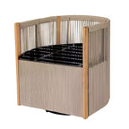 Christopher Knight Home Oliver, set da pranzo girevole da esterno per patio, 5 pezzi in legno di acacia e corda con cuscini, tavolo e 4 sedie