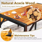 Ensemble de salle à manger 3 pièces Costway pour 4 personnes, table de pique-nique extérieure et 2 bancs avec cadre en métal