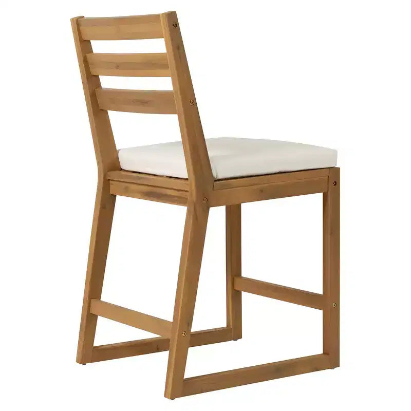 Ensemble de bar de patio rustique 5 pièces Whisen, ensemble table et chaises de patio avec chaises ergonomiques et plateau de table à lattes