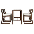 Ensemble de bar de patio rustique 5 pièces Whisen, ensemble table et chaises de patio avec chaises ergonomiques et plateau de table à lattes