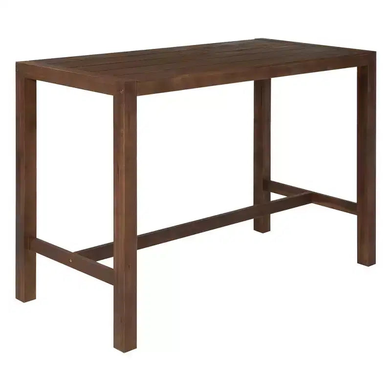 Ensemble de bar de patio rustique 5 pièces Whisen, ensemble table et chaises de patio avec chaises ergonomiques et plateau de table à lattes