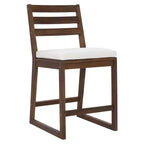 Ensemble de bar de patio rustique 5 pièces Whisen, ensemble table et chaises de patio avec chaises ergonomiques et plateau de table à lattes