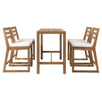 Ensemble de bar de patio rustique 5 pièces Whisen, ensemble table et chaises de patio avec chaises ergonomiques et plateau de table à lattes