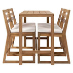 Ensemble de bar de patio rustique 5 pièces Whisen, ensemble table et chaises de patio avec chaises ergonomiques et plateau de table à lattes