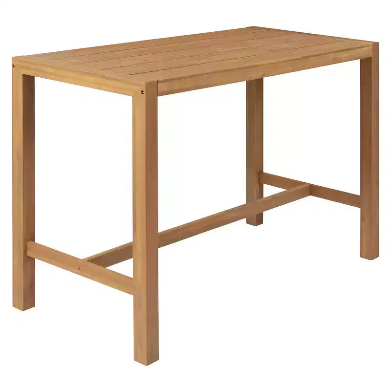 Ensemble de bar de patio rustique 5 pièces Whisen, ensemble table et chaises de patio avec chaises ergonomiques et plateau de table à lattes