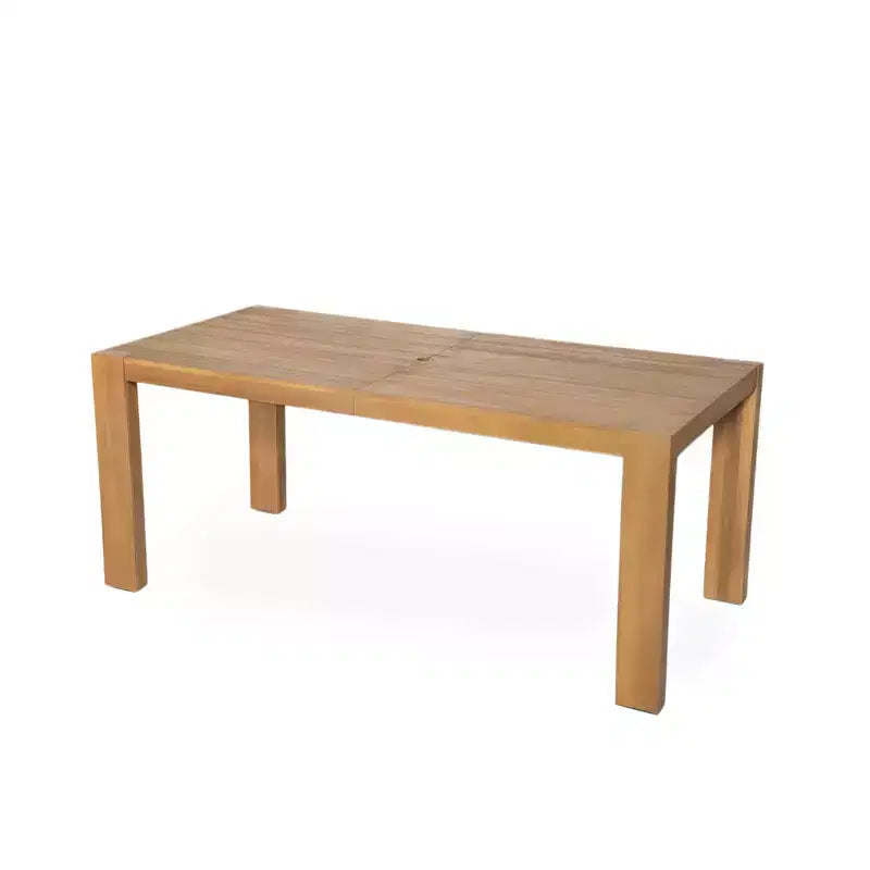 Ensemble de salle à manger Whisen pour 6 personnes, Mobilier d'extérieur avec trou pour parasol, table, chaises et banc