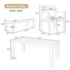 Ensemble de salle à manger Whisen pour 6 personnes, Mobilier d'extérieur avec trou pour parasol, table, chaises et banc