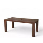 Ensemble de salle à manger Whisen pour 6 personnes, Mobilier d'extérieur avec trou pour parasol, table, chaises et banc