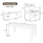 Ensemble de salle à manger Whisen pour 6 personnes, Mobilier d'extérieur avec trou pour parasol, table, chaises et banc