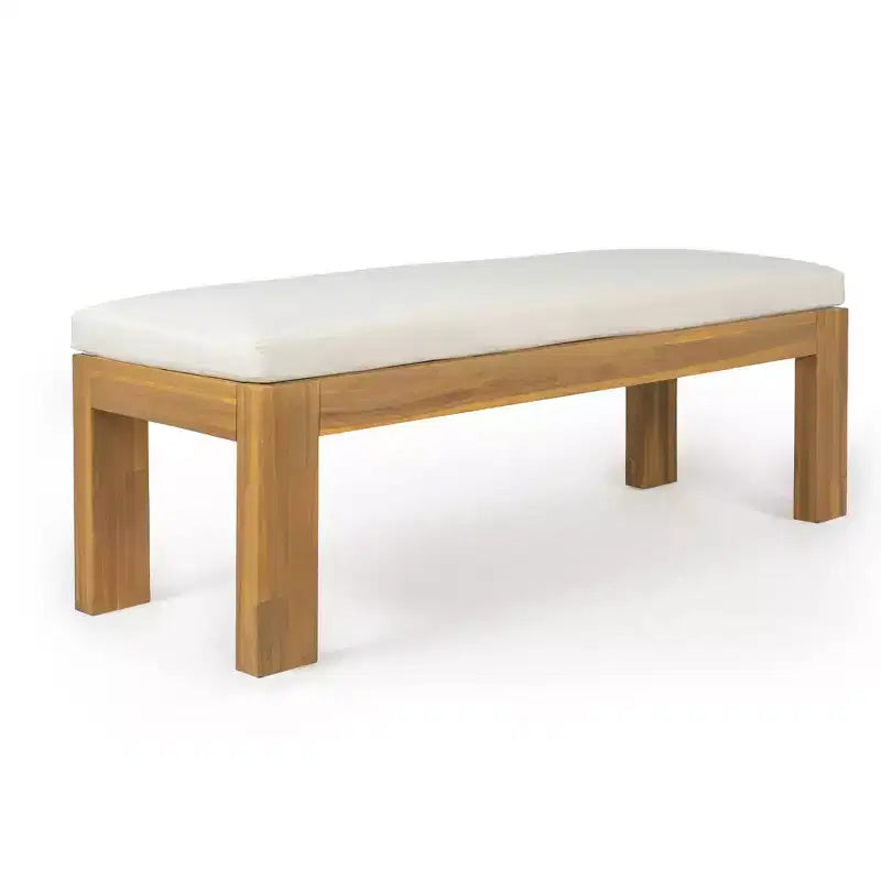 Ensemble de salle à manger Whisen pour 6 personnes, Mobilier d'extérieur avec trou pour parasol, table, chaises et banc