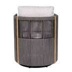 Christopher Knight Home Carter Set da Pranzo da Esterno Moderno in Legno di Acacia, 5 Pezzi, con Tavolo Rettangolare e 4 Sedie Girevoli in Corda