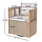 Christopher Knight Home Carter Set da Pranzo da Esterno Moderno in Legno di Acacia, 5 Pezzi, con Tavolo Rettangolare e 4 Sedie Girevoli in Corda
