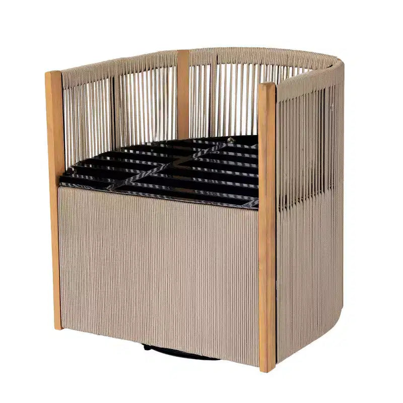 Christopher Knight Home Carter Set da Pranzo da Esterno Moderno in Legno di Acacia, 5 Pezzi, con Tavolo Rettangolare e 4 Sedie Girevoli in Corda