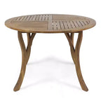 Christopher Knight Home Everett Set da pranzo moderno per patio da 5 pezzi in legno di acacia con tavolo rotondo e 4 sedie girevoli in corda