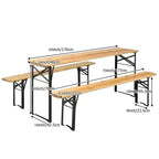 Gymax Ensemble Table de Pique-nique Pliante en Bois 3 Pièces avec Banc 70 Table de Bière Extérieure avec Siège pour Jardin Cour Arrière Balcon