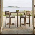 Set da patio Martha Stewart Bedford da 5 pezzi in alluminio, 4 sgabelli da bar con cuscini, tavolo da patio quadrato da 35,5 pollici