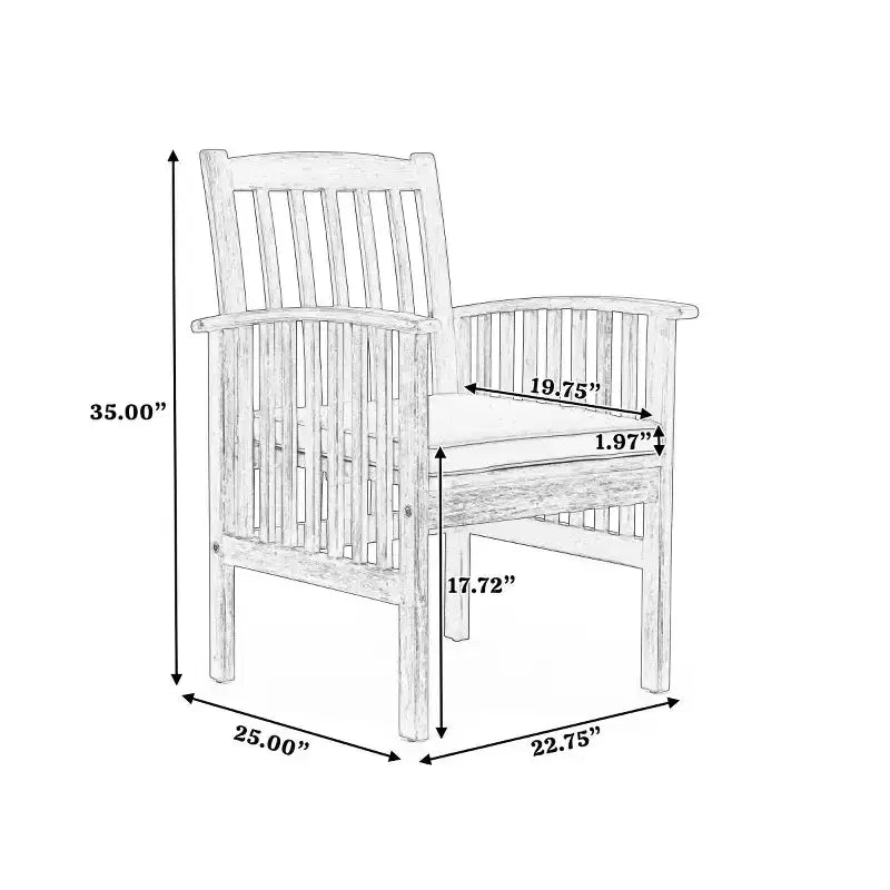 Set da pranzo da esterno a 7 pezzi in legno di acacia, moderno tavolo rettangolare con 6 sedie imbottite per patio, cortile, terrazza e bordo piscina-Panipeachy