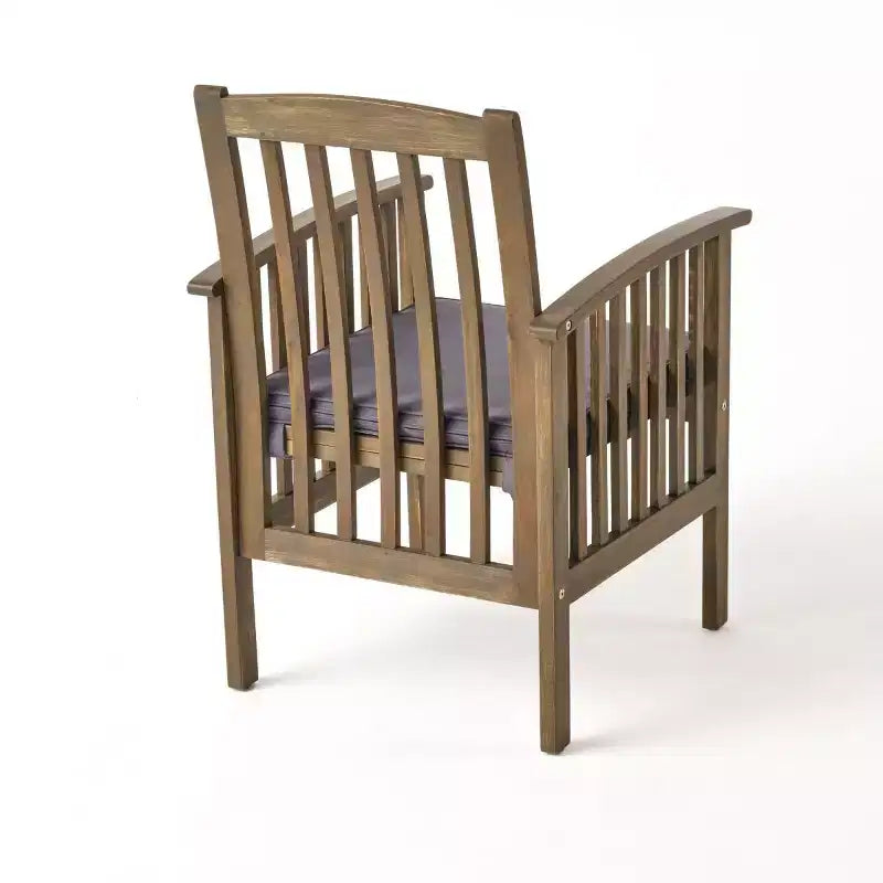 Set da pranzo da esterno a 7 pezzi in legno di acacia, moderno tavolo rettangolare con 6 sedie imbottite per patio, cortile, terrazza e bordo piscina-Panipeachy