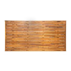 Set da pranzo da esterno a 7 pezzi in legno di acacia, moderno tavolo rettangolare con 6 sedie imbottite per patio, cortile, terrazza e bordo piscina-Panipeachy