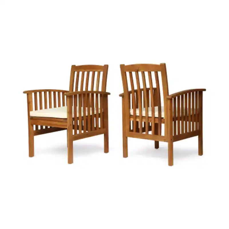 Set da pranzo da esterno a 7 pezzi in legno di acacia, moderno tavolo rettangolare con 6 sedie imbottite per patio, cortile, terrazza e bordo piscina-Panipeachy