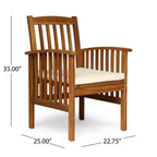Set da pranzo da esterno a 7 pezzi in legno di acacia, moderno tavolo rettangolare con 6 sedie imbottite per patio, cortile, terrazza e bordo piscina-Panipeachy