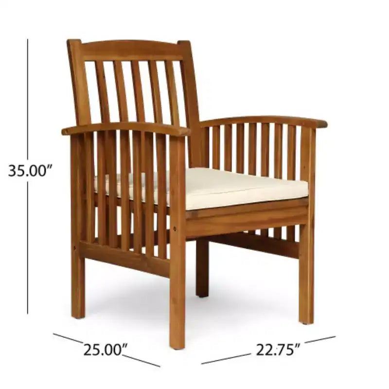 Set da pranzo da esterno a 7 pezzi in legno di acacia, moderno tavolo rettangolare con 6 sedie imbottite per patio, cortile, terrazza e bordo piscina-Panipeachy