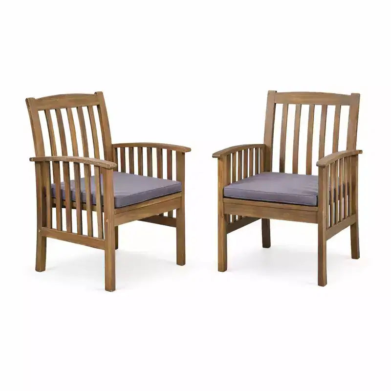 Set da pranzo da esterno a 7 pezzi in legno di acacia, moderno tavolo rettangolare con 6 sedie imbottite per patio, cortile, terrazza e bordo piscina-Panipeachy