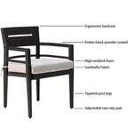 Set da Pranzo Moderno da Esterno a 5 Pezzi in Alluminio, Tavolo Quadrato con Foro per Ombrellone e 4 Poltrone Imbottite per Patio, Terrazza, Giardino-Panipeachy