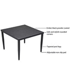 Set da Pranzo Moderno da Esterno a 5 Pezzi in Alluminio, Tavolo Quadrato con Foro per Ombrellone e 4 Poltrone Imbottite per Patio, Terrazza, Giardino-Panipeachy