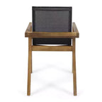 Set da Tavolo da Pranzo Estensibile da Esterno in Legno a 7 Pezzi, 6 Sedie a Rete con Telaio in Legno, Set di Mobili da Patio Moderni per il Giardino-Panipeachy