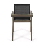 Set da Tavolo da Pranzo Estensibile da Esterno in Legno a 7 Pezzi, 6 Sedie a Rete con Telaio in Legno, Set di Mobili da Patio Moderni per il Giardino-Panipeachy