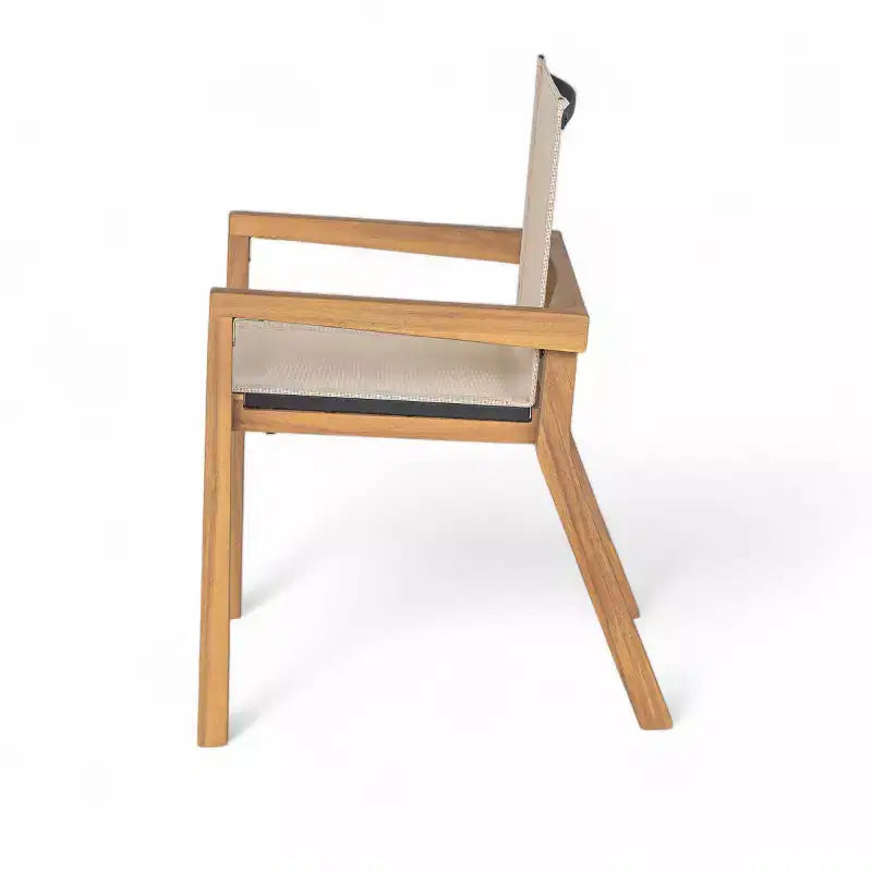 Set da Tavolo da Pranzo Estensibile da Esterno in Legno a 7 Pezzi, 6 Sedie a Rete con Telaio in Legno, Set di Mobili da Patio Moderni per il Giardino-Panipeachy
