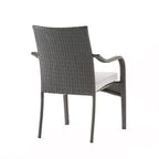 Christopher Knight Home Jose Ensemble de 5 chaises de patio modernes en fer avec design en rotin PE et table à manger en acacia