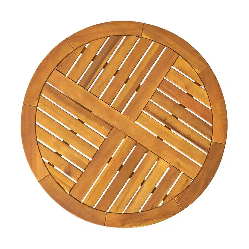 Christopher Knight Home Rohan, ensemble de 3 pièces moderne pour patio, chaises de salle à manger en acacia avec osier naturel et table de bistrot