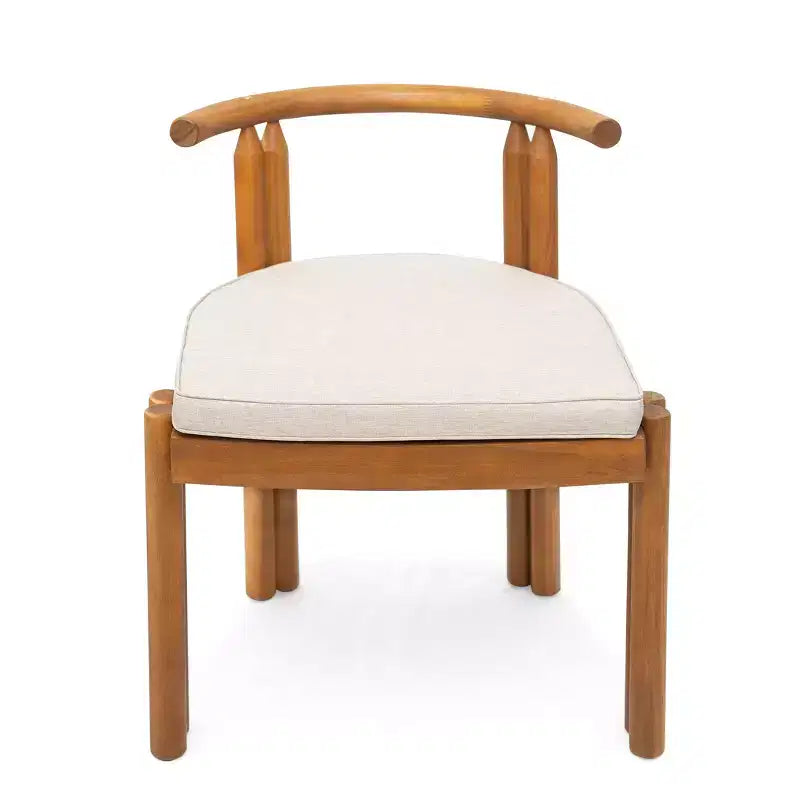 Christopher Knight Home Torin, ensemble de salle à manger d'extérieur 5 pièces en bois d'acacia rustique avec coussins et table à lattes