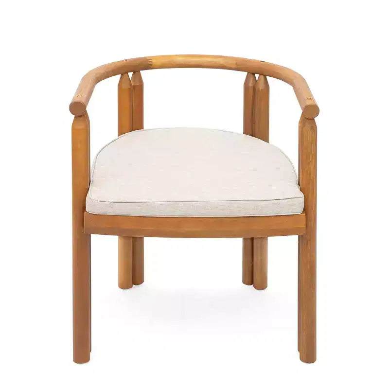 Ensemble de salle à manger d'extérieur 5 pièces en bois d'acacia rustique avec coussins et table à lattes Christopher Knight Home Matteo