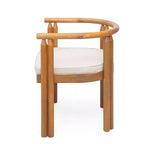 Ensemble de salle à manger d'extérieur 5 pièces en bois d'acacia rustique avec coussins et table à lattes Christopher Knight Home Matteo
