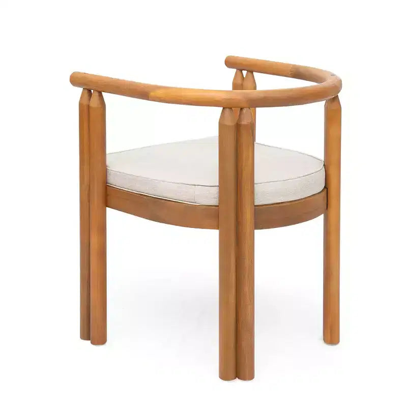 Ensemble de salle à manger d'extérieur 5 pièces en bois d'acacia rustique avec coussins et table à lattes Christopher Knight Home Matteo