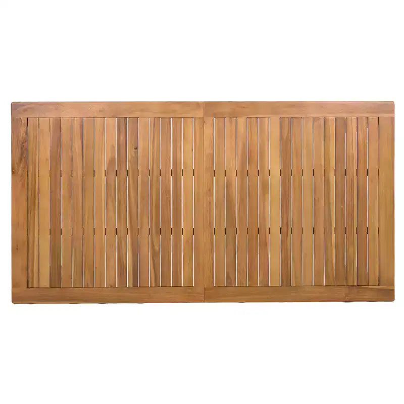 Set da pranzo da esterno 5/7 pz Mobili da pranzo da patio con 4/6 sedie a sdraio in rattan e tavolo in legno di acacia resistente alle intemperie, naturale - ModernLuxe