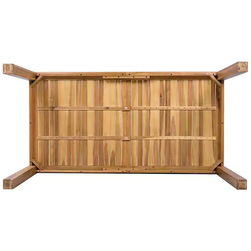Set da pranzo da esterno 5/7 pz Mobili da pranzo da patio con 4/6 sedie a sdraio in rattan e tavolo in legno di acacia resistente alle intemperie, naturale - ModernLuxe