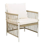 Set da pranzo da esterno 5/7 pz Mobili da pranzo da patio con 4/6 sedie a sdraio in rattan e tavolo in legno di acacia resistente alle intemperie, naturale - ModernLuxe
