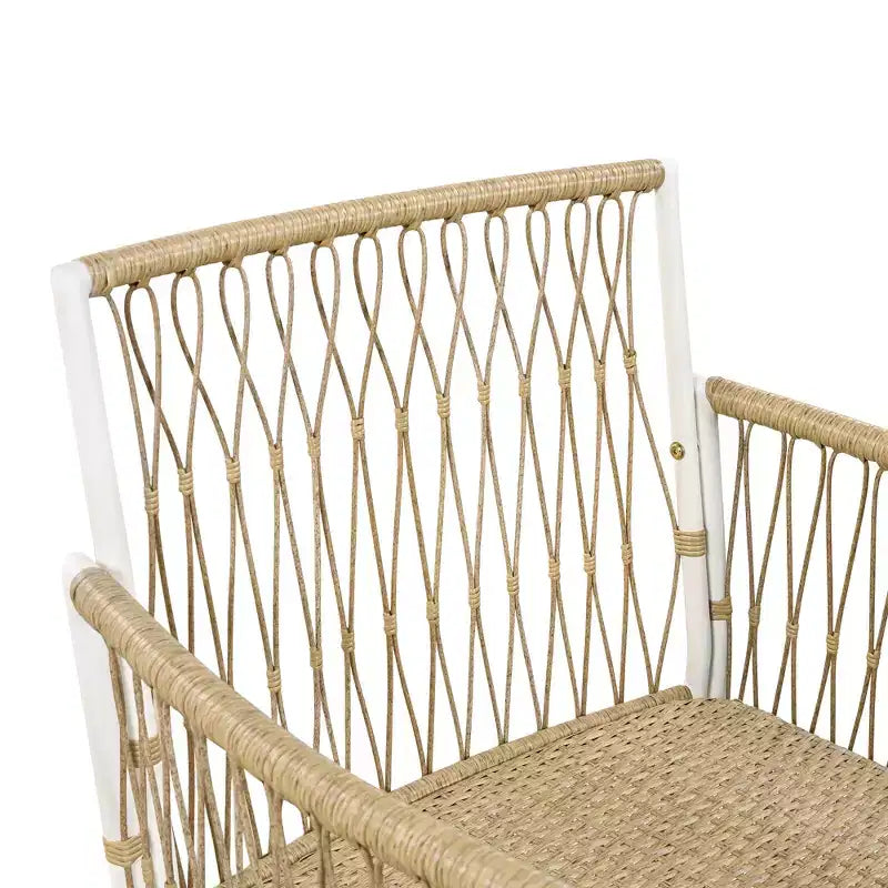Set da pranzo da esterno 5/7 pz Mobili da pranzo da patio con 4/6 sedie a sdraio in rattan e tavolo in legno di acacia resistente alle intemperie, naturale - ModernLuxe