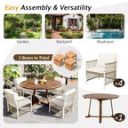 Set da pranzo da esterno 5/7 pz Mobili da pranzo da patio con 4/6 sedie a sdraio in rattan e tavolo in legno di acacia resistente alle intemperie, naturale - ModernLuxe