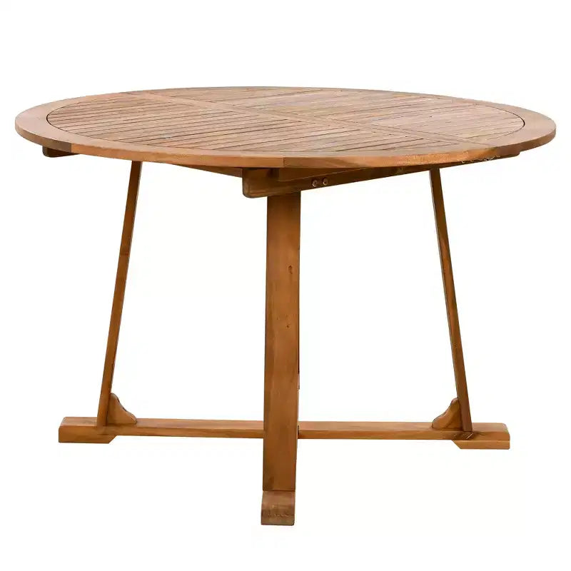 Set da pranzo da esterno 5/7 pz Mobili da pranzo da patio con 4/6 sedie a sdraio in rattan e tavolo in legno di acacia resistente alle intemperie, naturale - ModernLuxe