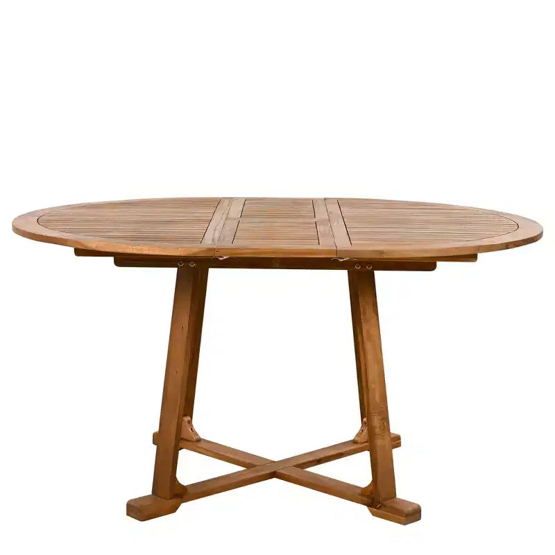 Set da pranzo da esterno 5/7 pz Mobili da pranzo da patio con 4/6 sedie a sdraio in rattan e tavolo in legno di acacia resistente alle intemperie, naturale - ModernLuxe