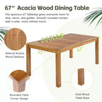 Set da pranzo da esterno 5/7 pz Mobili da pranzo da patio con 4/6 sedie a sdraio in rattan e tavolo in legno di acacia resistente alle intemperie, naturale - ModernLuxe