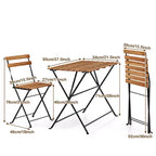 Set da pranzo Gymax da 5 pezzi per patio in legno di acacia con sedie pieghevoli con sedili a doghe e ripiano robusti telai in metallo per esterni e interni