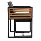 Ensemble de salle à manger GDFStudio Donald de 9 pièces pour patio en bois d'acacia avec table carrée, 4 chaises rembourrées et 4 tabourets