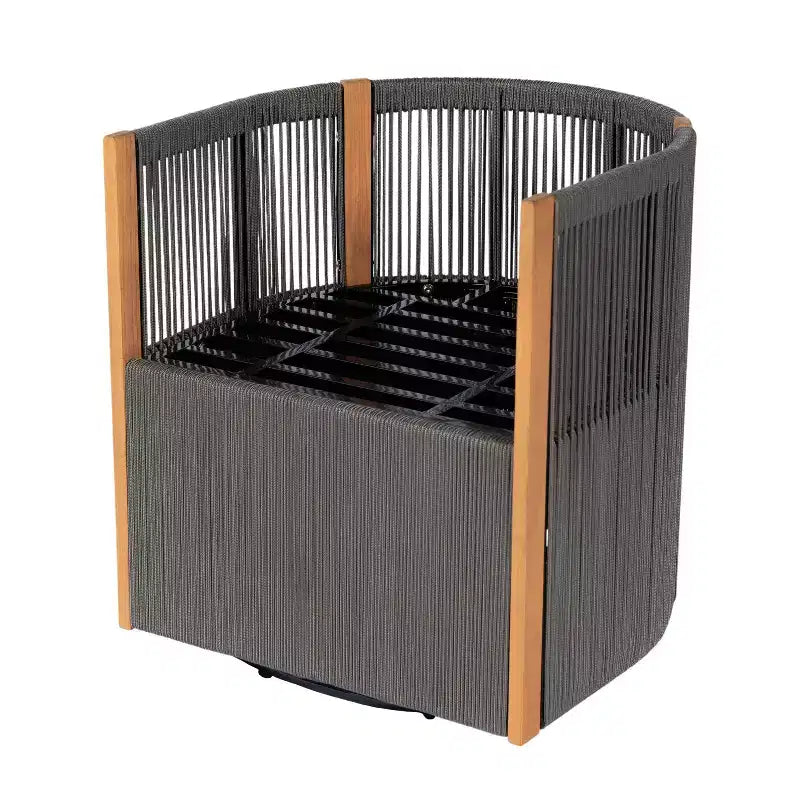 Christopher Knight Home Calvin Set da Pranzo Moderno da Esterno a 5 Pezzi in Legno di Acacia con 4 Sedie Girevoli e Tavolo