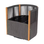 Christopher Knight Home Calvin Set da Pranzo Moderno da Esterno a 5 Pezzi in Legno di Acacia con 4 Sedie Girevoli e Tavolo